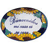 Sunflower Talavera Ceramic House Plaque. Bienvenidos mi casa es su casa