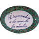 Peacock Talavera House Plaque. Bienvenidos a la casa de los abuelos