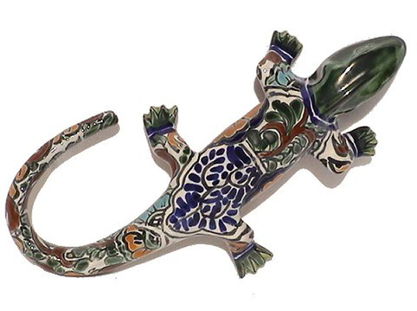 TalaMex Colorful Garden Ceramic Iguana