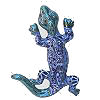 Medium Blue/White Garden Ceramic Lizard