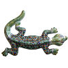 Green Peacock Garden Ceramic Lizard