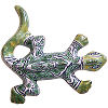 Tiny Green/White Garden Ceramic Lizard
