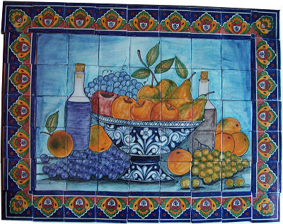Fruit Bowl Bodegon. Clay Talavera Tile Mural