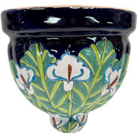 Hand-Painted Mexican Ceramic Lily Talavera Planter
