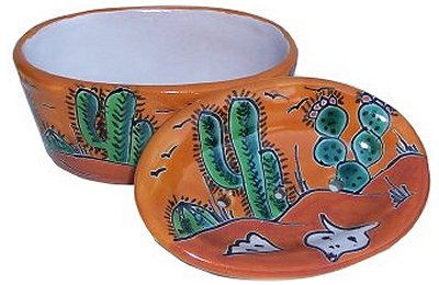 Desert Talavera Ceramic Soap Dish Close-Up