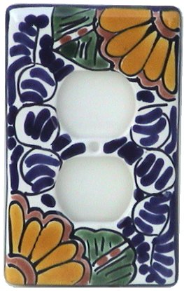 Yellow Flower Talavera Ceramic Switch Outlet