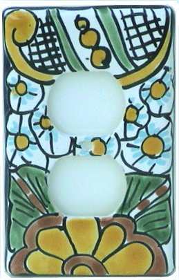 Lily Flower Talavera Ceramic Switch Outlet