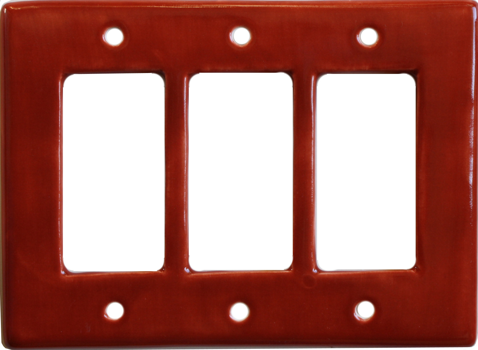 TalaMex Terracotta Talavera Triple Decora Switch Plate