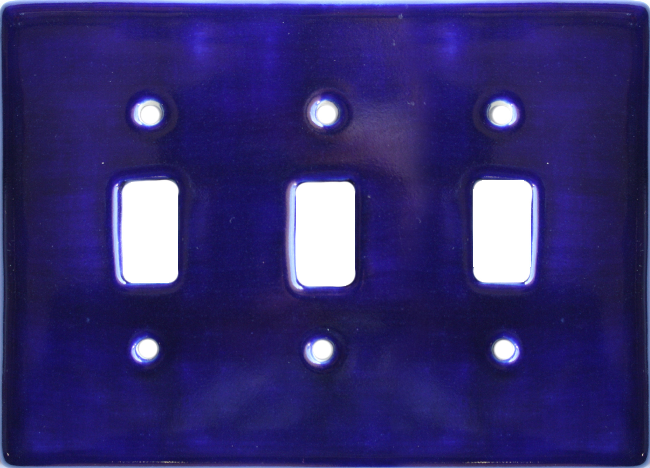 TalaMex Blue Triple Toggle Mexican Talavera Ceramic Switch Plate