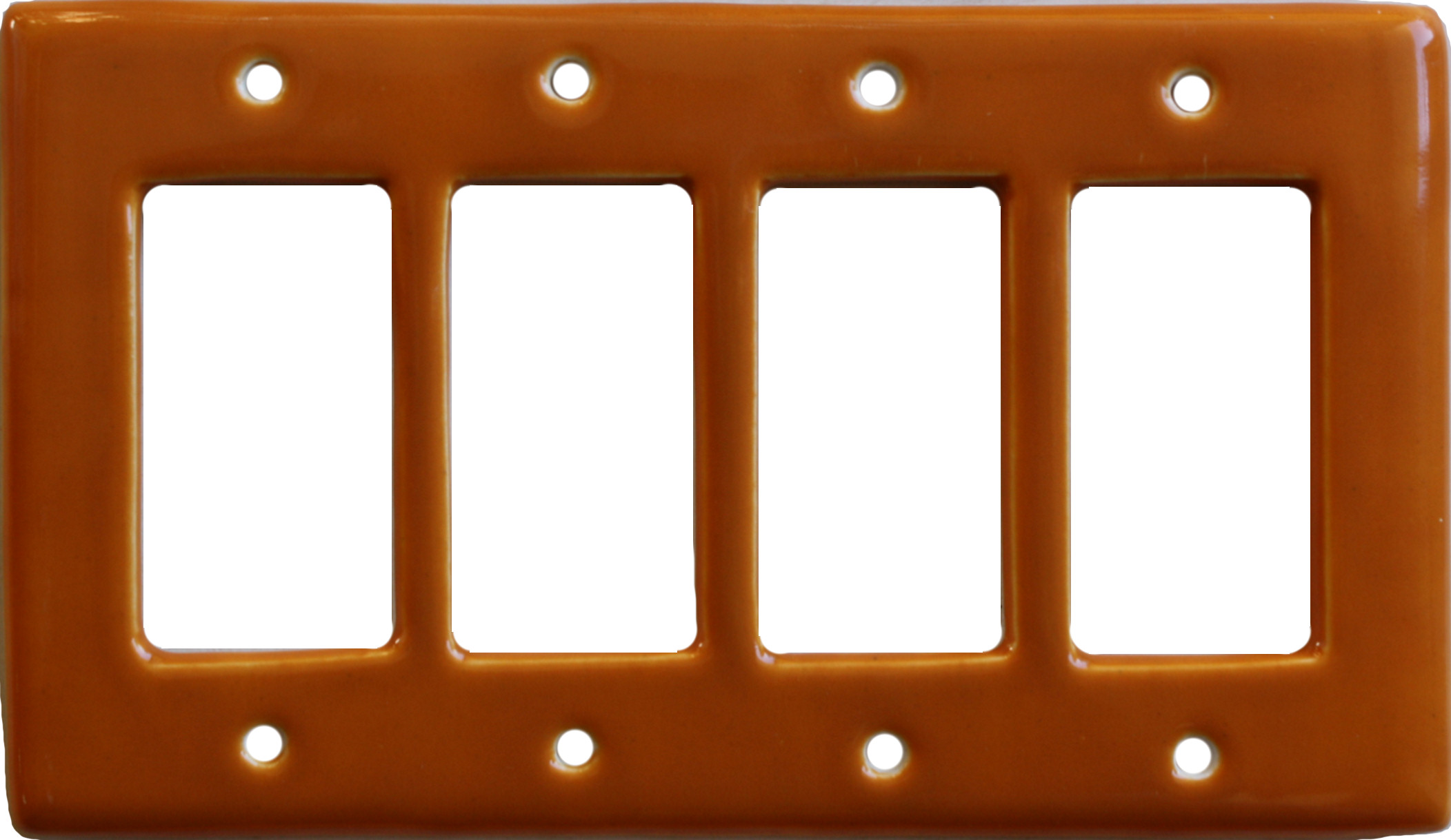 TalaMex Yellow Quadruple GFI/Rocker Mexican Talavera Ceramic Switch Plate