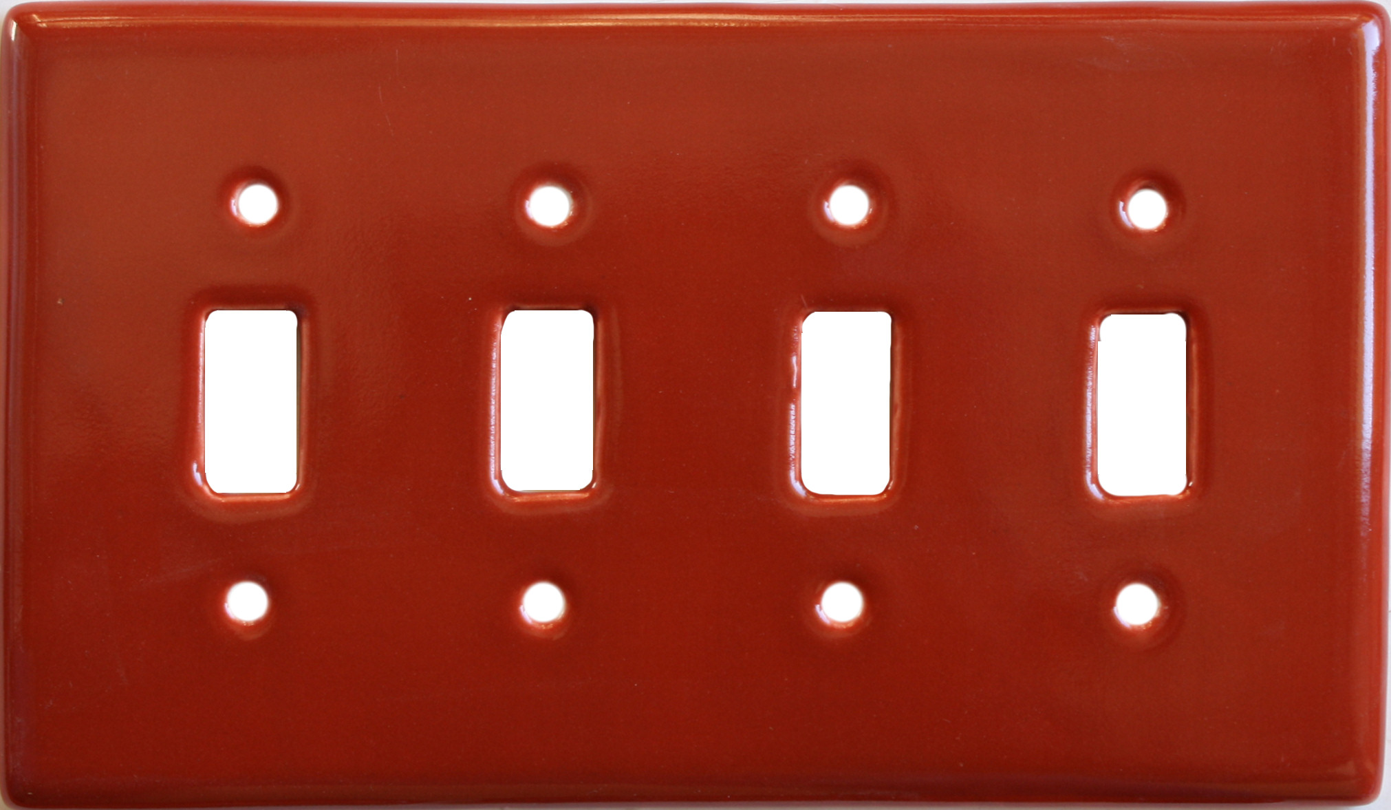 TalaMex Teracotta Quadruple Toggle Mexican Talavera Ceramic Switch Plate