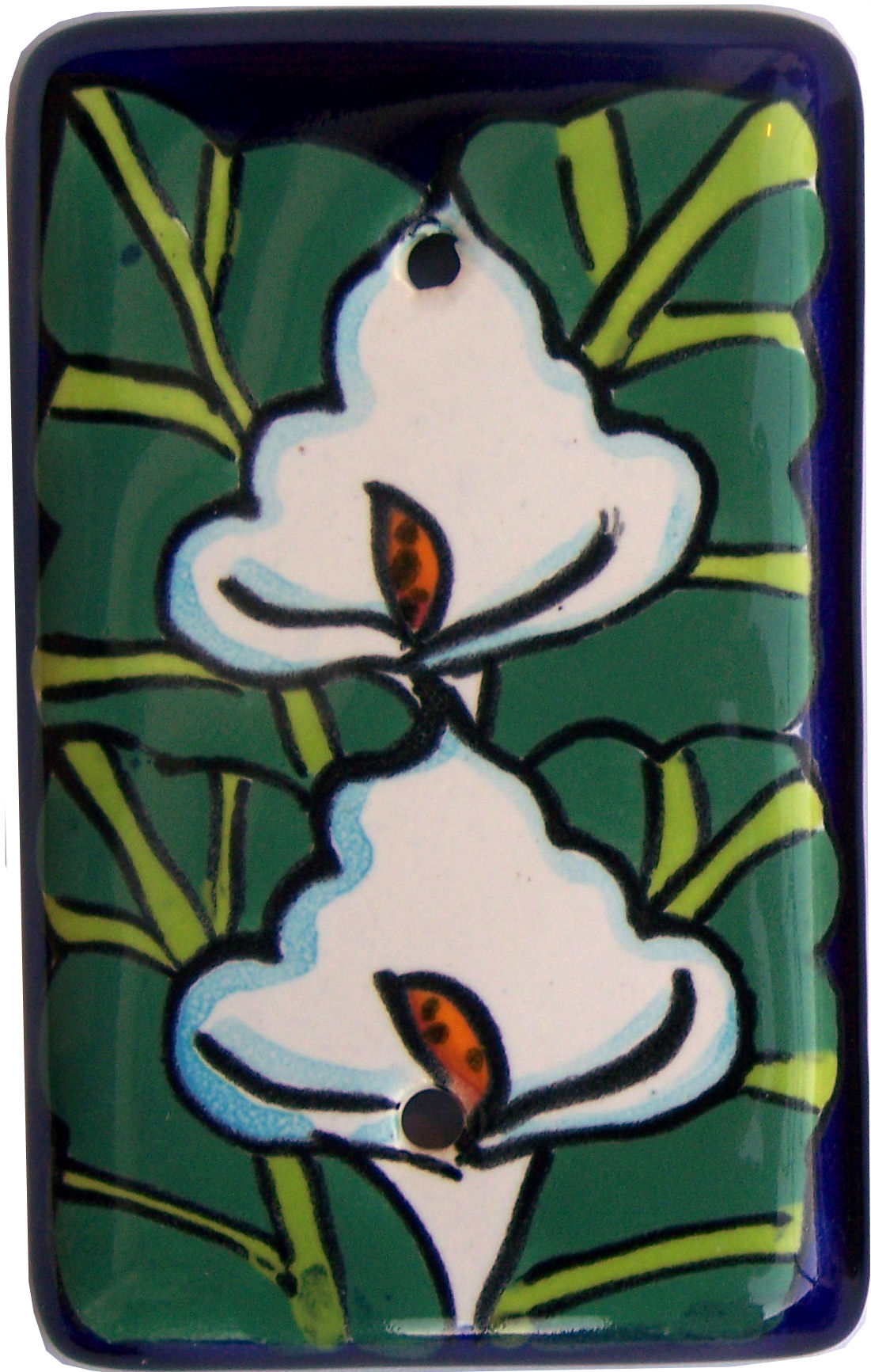TalaMex Lily Cover Mexican Talavera Ceramic Switch Plate