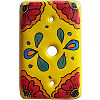 TalaMex Canary TV Cable Cable Mexican Talavera Ceramic Switch Plate