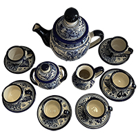 TalaMex Cholula Handmade Traditional Mexican Talavera Ceramic Tea Serving Set