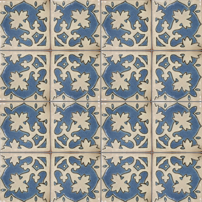 Alhambra Corner Arabic Talavera Mexican Tile Close-Up
