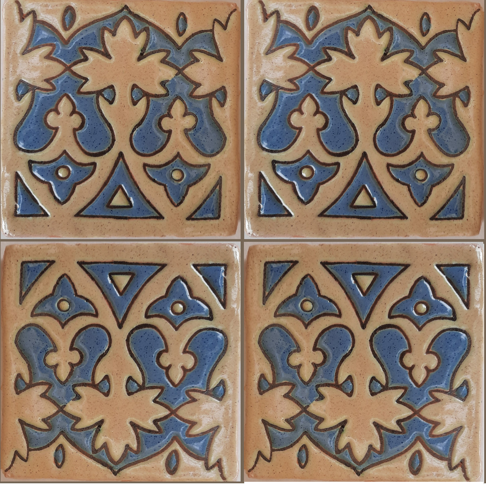 Alhambra Arabic 3 Talavera Mexican Tile Close-Up
