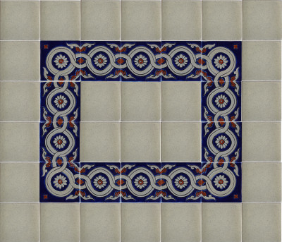 Alhambra Atenas 4B Talavera Mexican Tile Close-Up