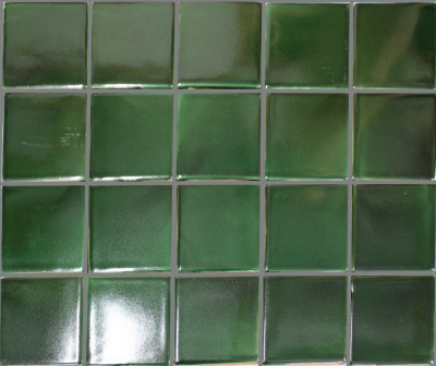 Green Alhambra Talavera Mexican Tile Close-Up