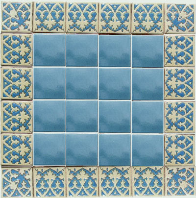 Alhambra French Blue Talavera Mexican Tile Details