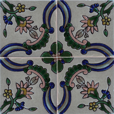 Alhambra Mayorca 1 Talavera Mexican Tile Details