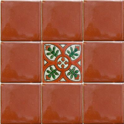 Terracota Alhambra Talavera Mexican Tile Details