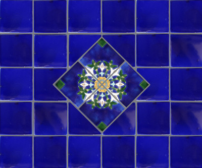 Alhambra Cobalt Blue Mexican Tile Close-Up