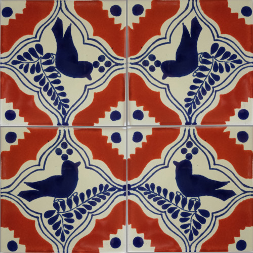 TalaMex Colonial Bird Talavera Mexican Tile Close-Up