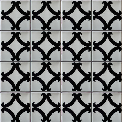 TalaMex Black Diamond Talavera Mexican Tile Close-Up