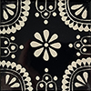 TalaMex White/Black Madrid Talavera Mexican Tile