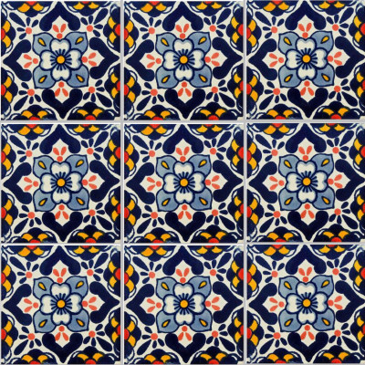 TalaMex Vezzano Talavera Mexican Tile Close-Up