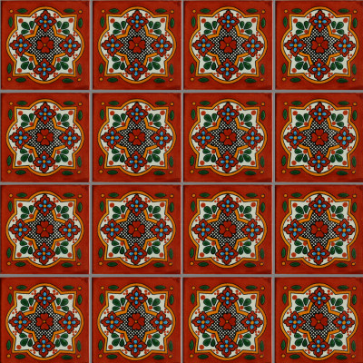 TalaMex Tepupa Talavera Mexican Tile Close-Up