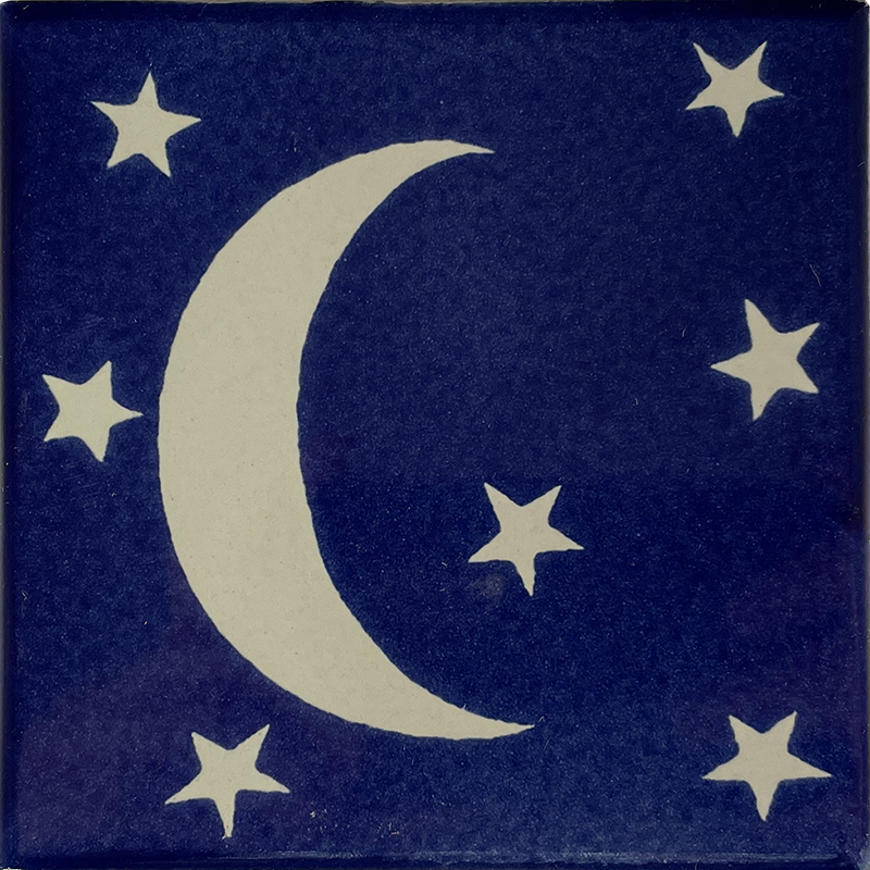 Moon Face Talavera Mexican Tile
