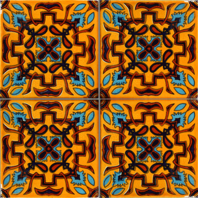 TalaMex Comala Talavera Mexican Tile Close-Up