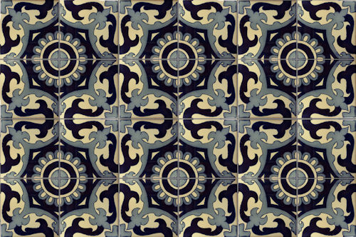 TalaMex Blue Vicenza Talavera Mexican Tile Close-Up