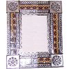 Small Silver Greca C Mexican Tile Mirror