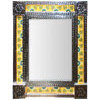 TalaMex Medium Silver Colima Tile Mexican Mirror