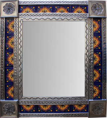 Medium Brown Concha Tile Mexican Mirror