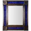 TalaMex Medium Brown Cobalt Tile Mexican Mirror