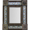 Small Brown Mesh Tile Mexican Mirror