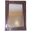TalaMex Big Brown Granada Tile Talavera Tin Mirror