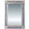 TalaMex Big Silver Escudo Talavera Tile Tin Mirror