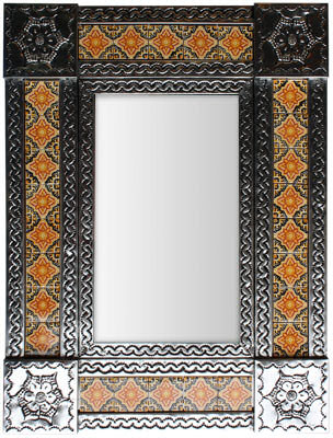 Small Silver Covelo Tile Mexican Mirror