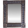 TalaMex Medium Brown Caracol Tile Talavera Tin Mirror