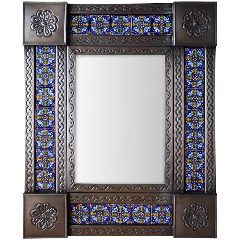 Small Brown Aldeno Tile Mexican Mirror