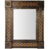 TalaMex Medium Brown Daylily Tile Mexican Mirror