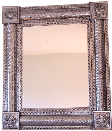Silver Bubble Talavera Tin Mirror