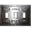 Tripple Toggle Silver Tin Switchplate
