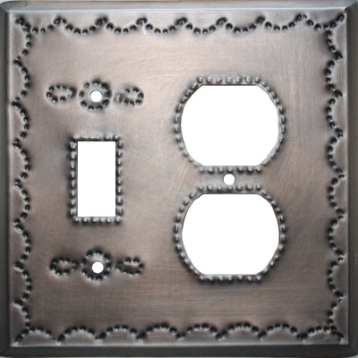 Double Toggle Antique Tin Switchplate