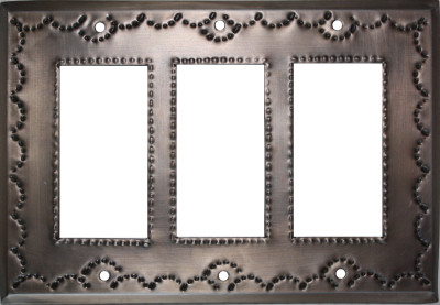 Triple Decora GFI Antique Tin Switchplate