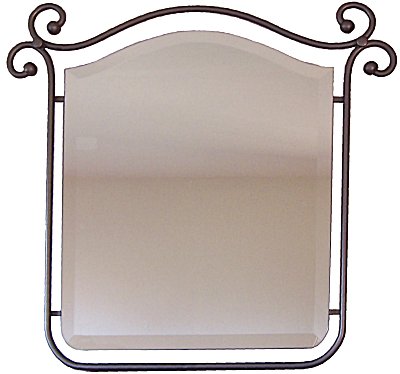 Suspended Beveled Wrought Iron Mirror